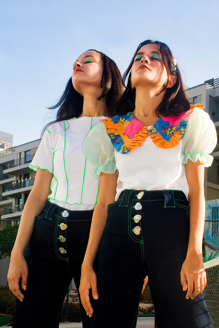 Botany Top, Pre-Spring Collection, Upcycled Fabric, Reusable Material,upcycle Defective Stock, Breathable Cotton, Neon Green Overlock Stitch, 100% cotton,leisure Wear,Homegrown Label,UAE-Based, Daily Wardrobe,Worldwide Shipping,Sustainable Fashion,Eco-Friendly Choice Reimagined Fabric, Eco-Conscious Style, Crop Top, Ethical Clothing, Green Fashion,
