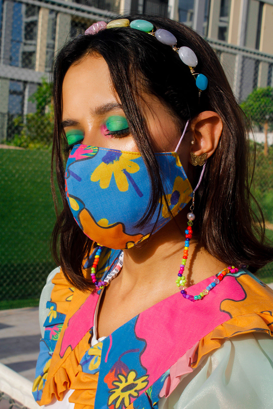 Wild Daisy - Beaded Mask Chain