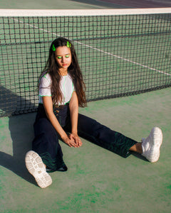Botany Top, Pre-Spring Collection, Upcycled Fabric, Reusable Material,upcycle Defective Stock, Breathable Cotton, Neon Green Overlock Stitch, 100% cotton,leisure Wear,Homegrown Label,UAE-Based, Daily Wardrobe,Worldwide Shipping,Sustainable Fashion,Eco-Friendly Choice Reimagined Fabric, Eco-Conscious Style, Crop Top, Ethical Clothing, Green Fashion,