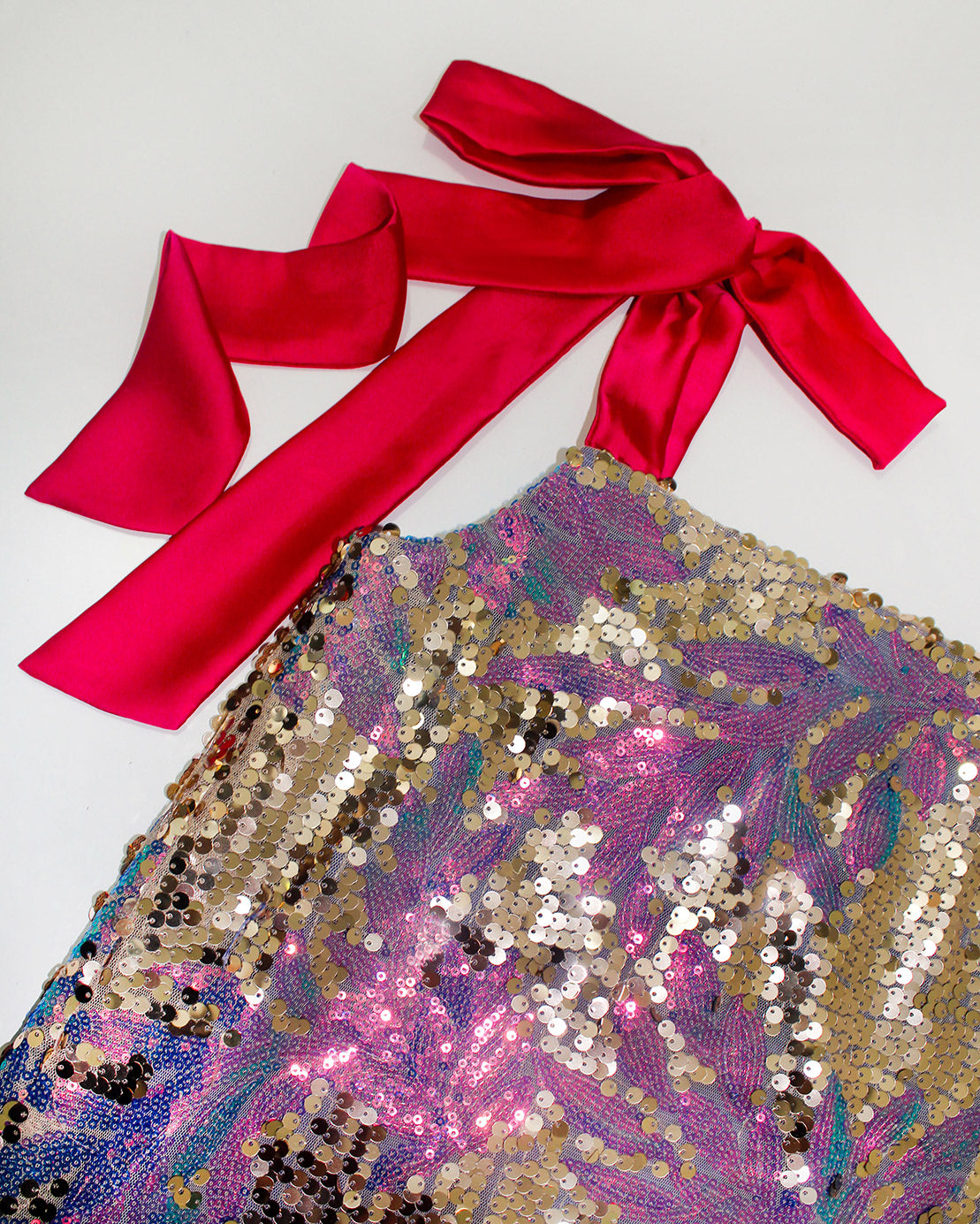Prismatic Sequins Dress,Festive Luxury,Doppelganger Design,Glamorous Attire,Slip Dress,Long Sleeve Top,Eid Celebration,Birthday Dinner,Versatile Styling,Festive Looks,Touch of Elegance,UAE Shipping, Red ribbon ties,Affordable Shipping,AED 15 Shipping,Special Occasion Dress,Sparkling Glamour,Luxury WEAR,Festive Fashion