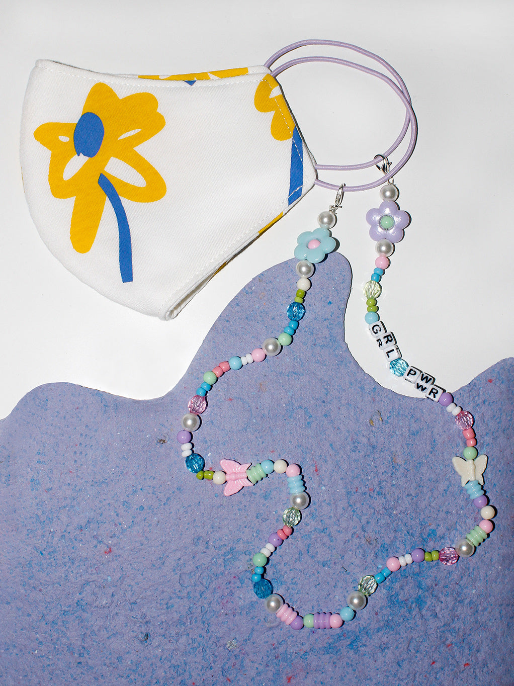 Pastel Daisy - Beaded Mask Chain