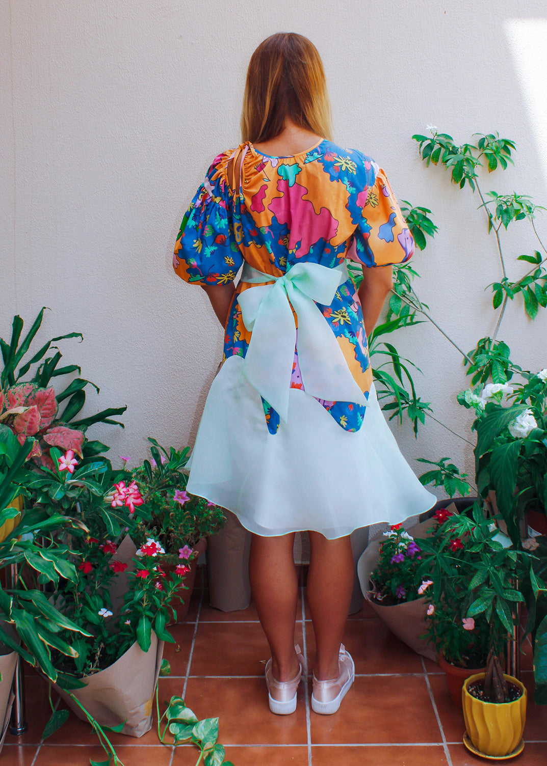 Botany Dress,Garden Collection,Summer Vibes,Matching Dresses,Twinning Outfits,Coordinating Attire,Friendship Twinning,Botanical Theme,Matching Set,Ensemble,Friend-Matching, Mid-Length Dresses,Whimsical Style,Botanical Prints,Twinning Picnic,Comfortable Attire,Outdoor Chic,Floral Group Outfit,Picnic Fashion,UAE-Based