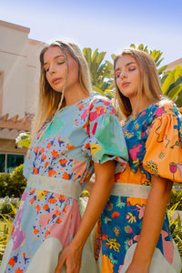 Botany Dress,Garden Collection,Summer Vibes,Matching Dresses,Twinning Outfits,Coordinating Attire,Friendship Twinning,Botanical Theme,Matching Set,Ensemble,Friend-Matching, Mid-Length Dresses,Whimsical Style,Botanical Prints,Twinning Picnic,Comfortable Attire,Outdoor Chic,Floral Group Outfit,Picnic Fashion,UAE-Based