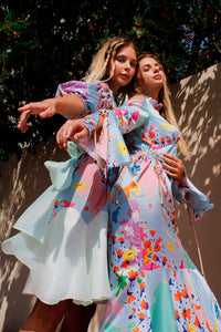 Wildflower Dress,Botanical Garden Colors,Twinning Outfit,Camo-Floral Print,Adjustable Waist,Cold Shoulder Detail,Summer Fashion,Formal Attire,Summer Picnic Dress,BFF Twinning,Floral Summer Dress,Local Business Support,Buy Local,Vibrant Print,Stylish Comfort,Wildflower print,Seasonal Elegance,Botanical Inspiration,Summer Chic,Trendy Wardrobe