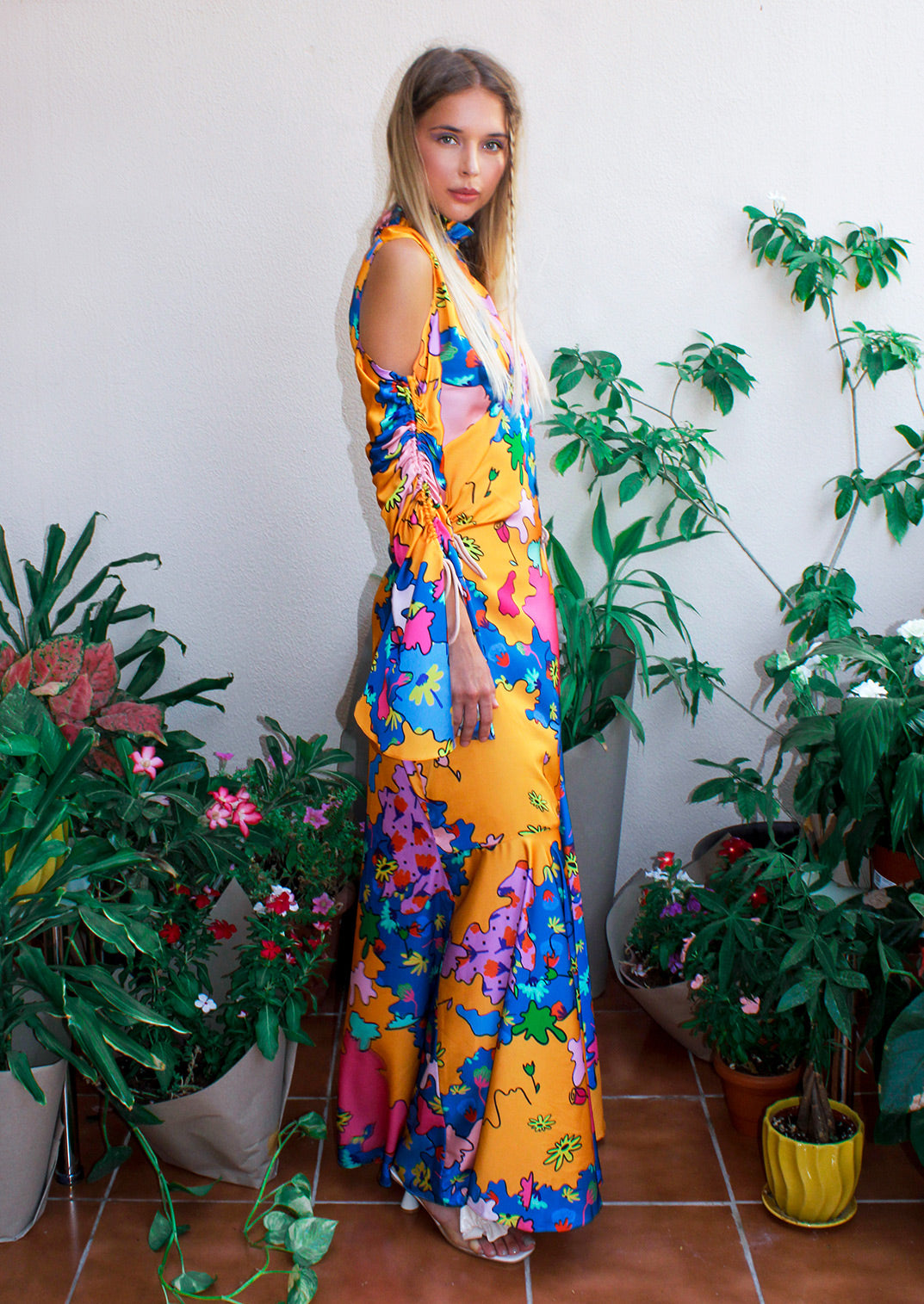 Wildflower Dress,Botanical Garden Colors,Twinning Outfit,Camo-Floral Print,Adjustable Waist,Cold Shoulder Detail,Summer Fashion,Formal Attire,Summer Picnic Dress,BFF Twinning,Floral Summer Dress,Local Business Support,Buy Local,Vibrant Print,Stylish Comfort,Wildflower print,Seasonal Elegance,Botanical Inspiration,Summer Chic,Trendy Wardrobe
