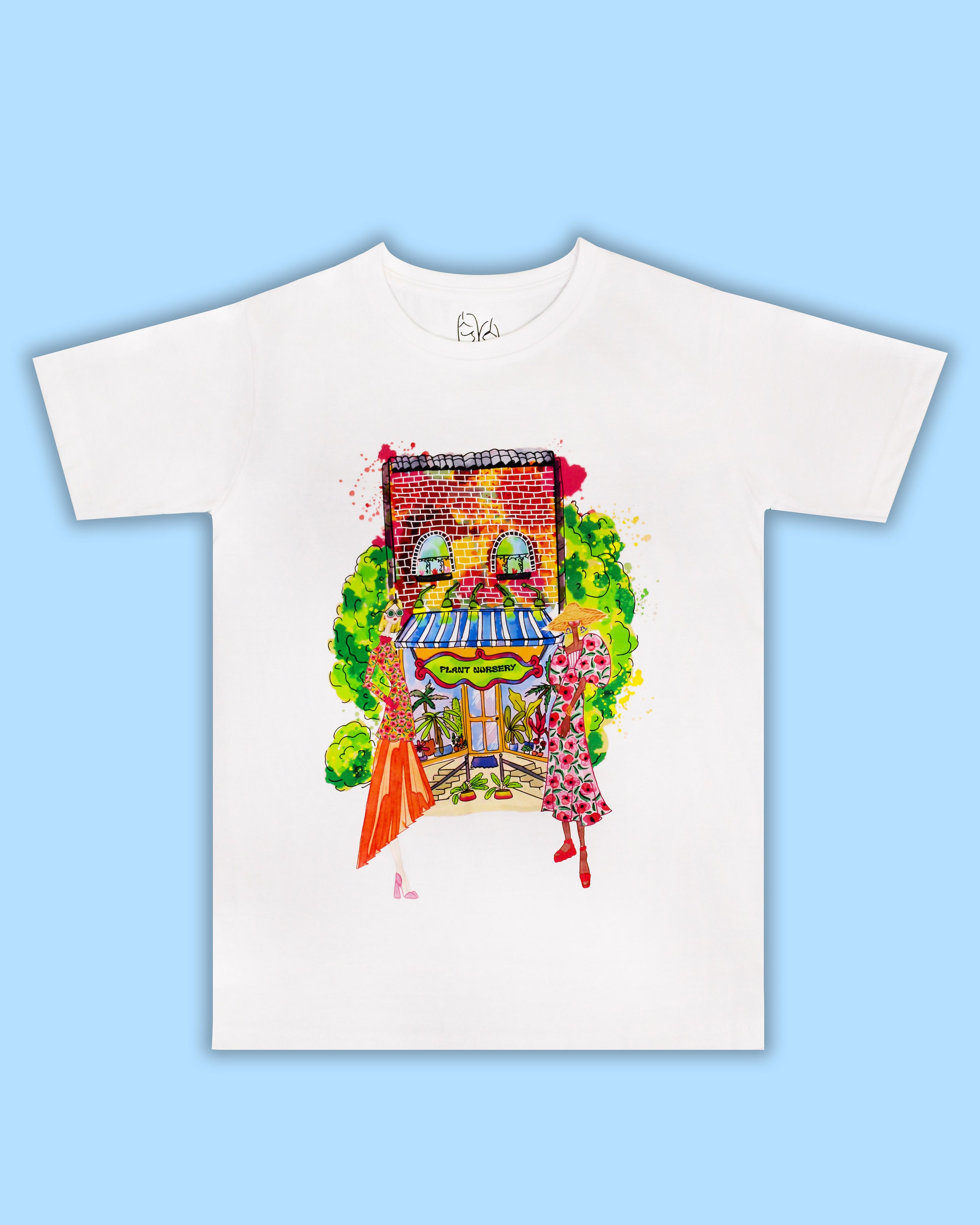 Dubai Flora T-Shirt,Stay Cool,Stand Out,Lightweight Cotton,White Fabric,Summer Fashion,Floral Illustration,Twinning Dresses,Plant Nursery Vibes,Stylish T-Shirt,Breezy Summer Days,UAE Fashion,Casual Wear,Friends' Outing,Unique Design,Comfortable Fit,Exclusive Artwork,Trendy Look,Everyday Style,UAE Lifestyle