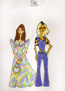 Uptown Girls T-Shirt,Zara Fashion,100% Cotton Fabric,,All-Season Wear,Artwork Illustration,Best Friends Fashion,Pastel Camo Print,Heart-Shaped Handbag,Denim Jeans,Corset Design,Inclusive Fashion,Celebrating Diversity,Unique Style,Feel Good Attire,Self-Expression,Trendy Tee,,Stylish Friendship,Fashion Choices,Dubai fashion,shop local, GCC shipping