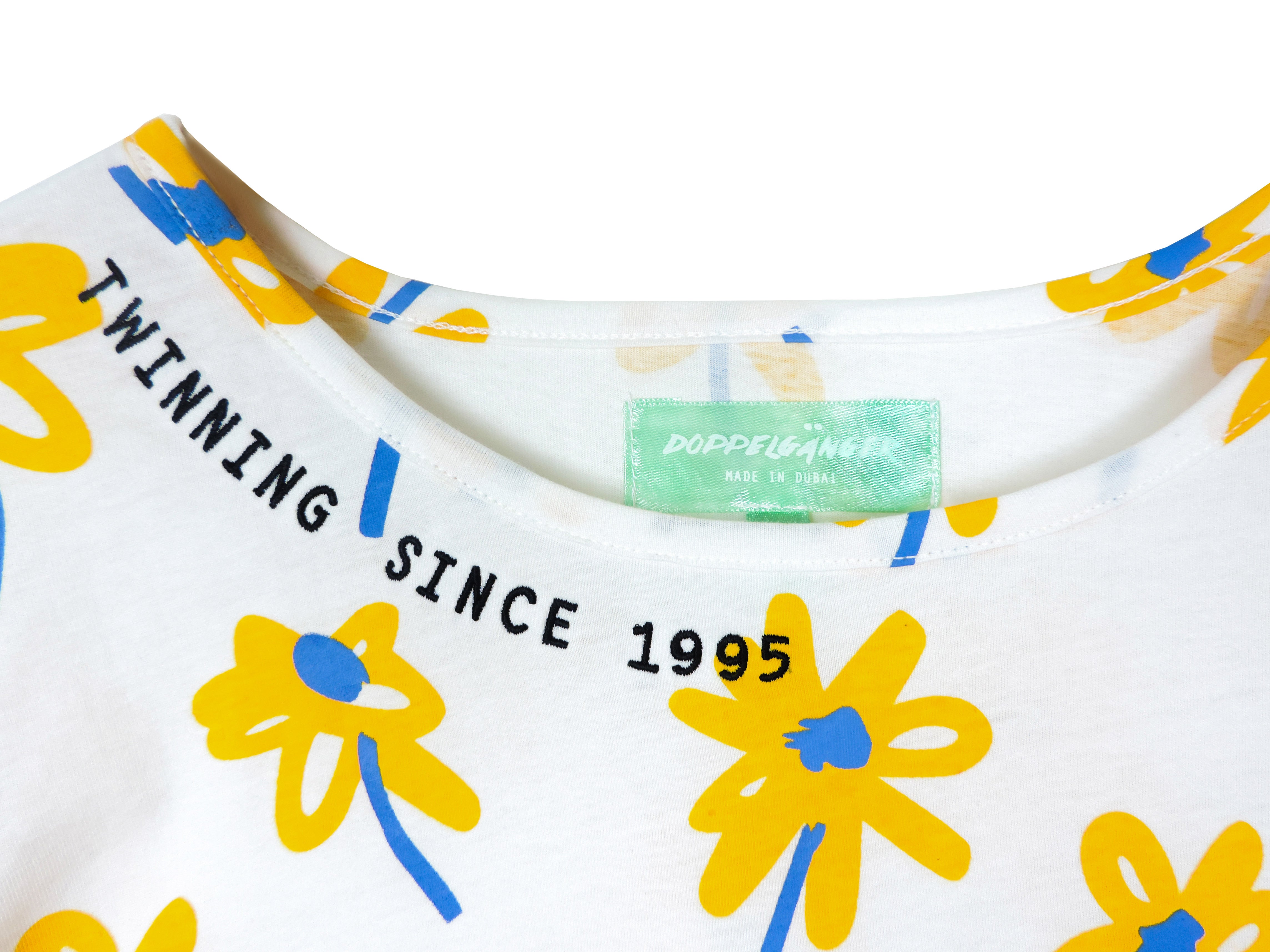 floral, soft, 100% cotton, twinning, since 1995, embroidery